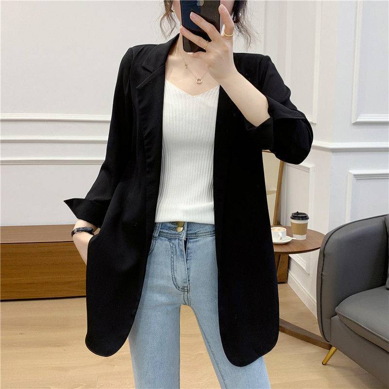 Women’s Single-Breasted Stand Collar Office Blazer Jacket