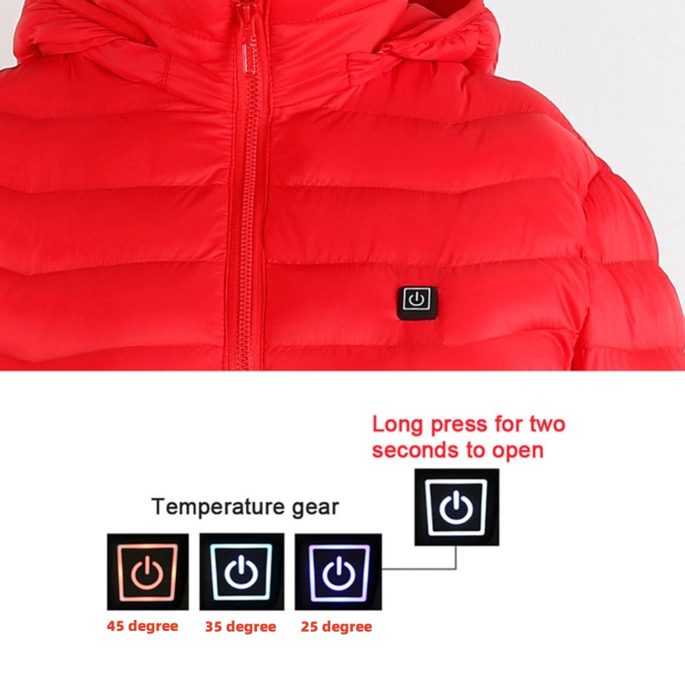 Men’s USB Heated Winter Jacket with Hood and Thermal Cotton