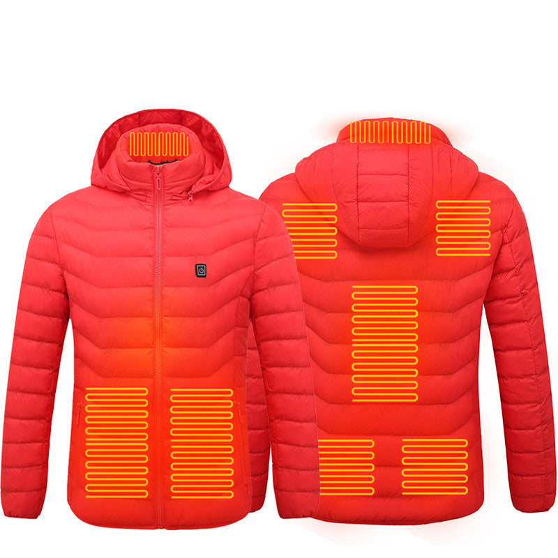Men’s USB Heated Winter Jacket with Hood and Thermal Cotton