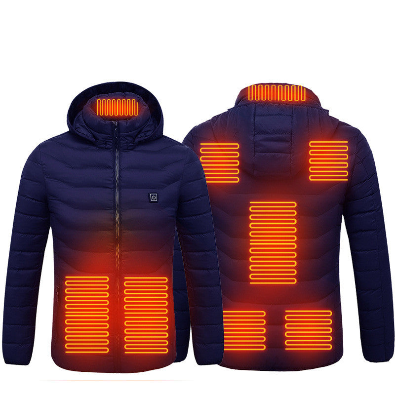Men’s USB Heated Winter Jacket with Hood and Thermal Cotton