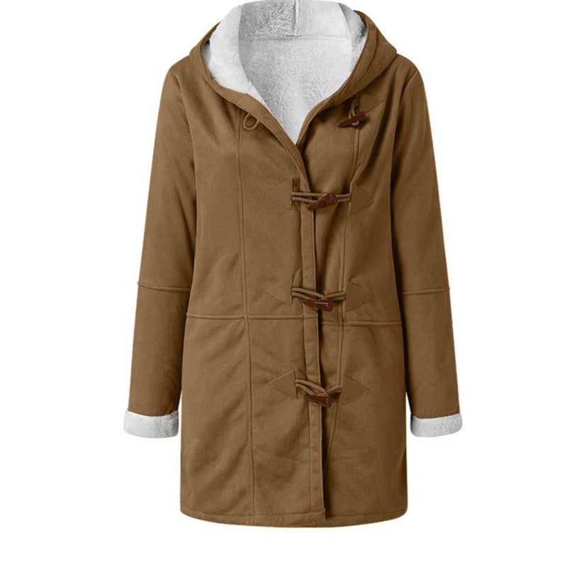 Women’s Hooded Sherpa Lined Duffle Toggle Winter Coat